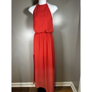 show me your mumu women heather halter maxi dress Coral xs